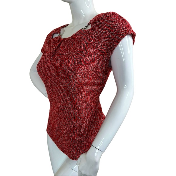 7th Ave New York & Co textured blouse top career cutout neck detail career XL - Picture 11 of 15